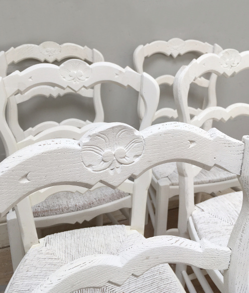 ID4444 Old Set of 6 French Dining Chairs